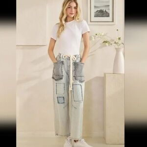 🎉 OLI & HALI “ Alexandria “ OLI AND HALI STRIPE PATCHWORK DENIM PANTS 82